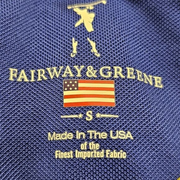 FAIRWAY & GREENE Yellow Blue Striped Golf Polo Shirt - Size Small - Picture 6 of 7